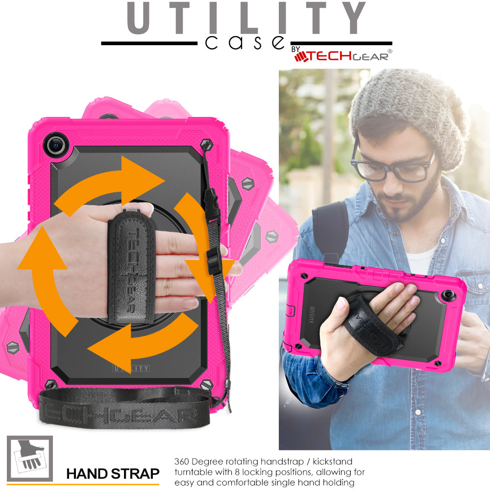 TECHGEAR Utility Case for Samsung Galaxy Tab A11+ (A11 Plus) 11" (SM-X230 / SM-X236) – Full Body Rugged Case with Stand, Hand Strap & Shoulder Strap