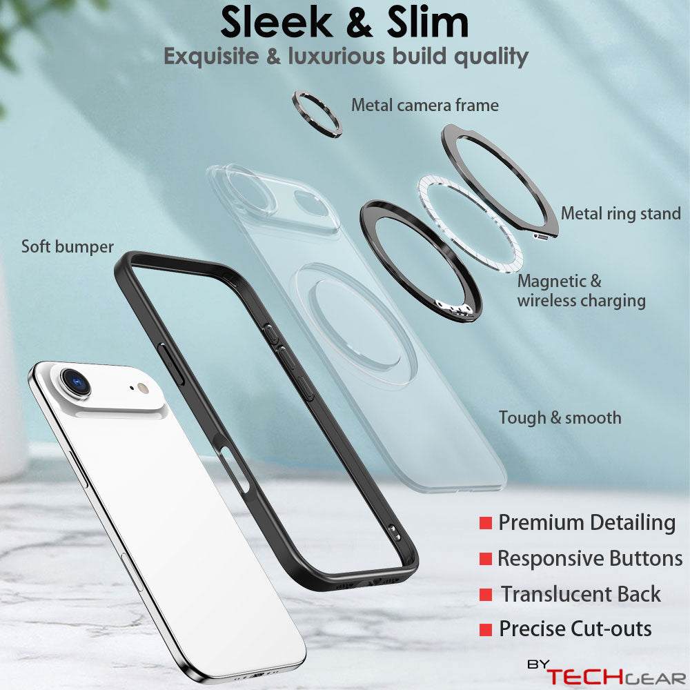 [Magnetic Ring Kickstand] For Apple iPhone Air, Slim, Tough Shockproof Armour, MagSafe Compatible Case with Stand