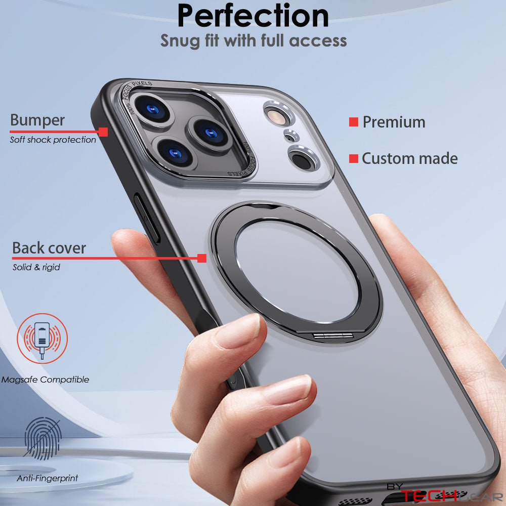 [Magnetic Ring Kickstand] For Apple iPhone 17 Pro Max, Slim, Tough Shockproof Armour, MagSafe Compatible Case with Stand