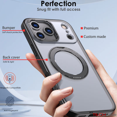 [Magnetic Ring Kickstand] For Apple iPhone 17 Pro Max, Slim, Tough Shockproof Armour, MagSafe Compatible Case with Stand