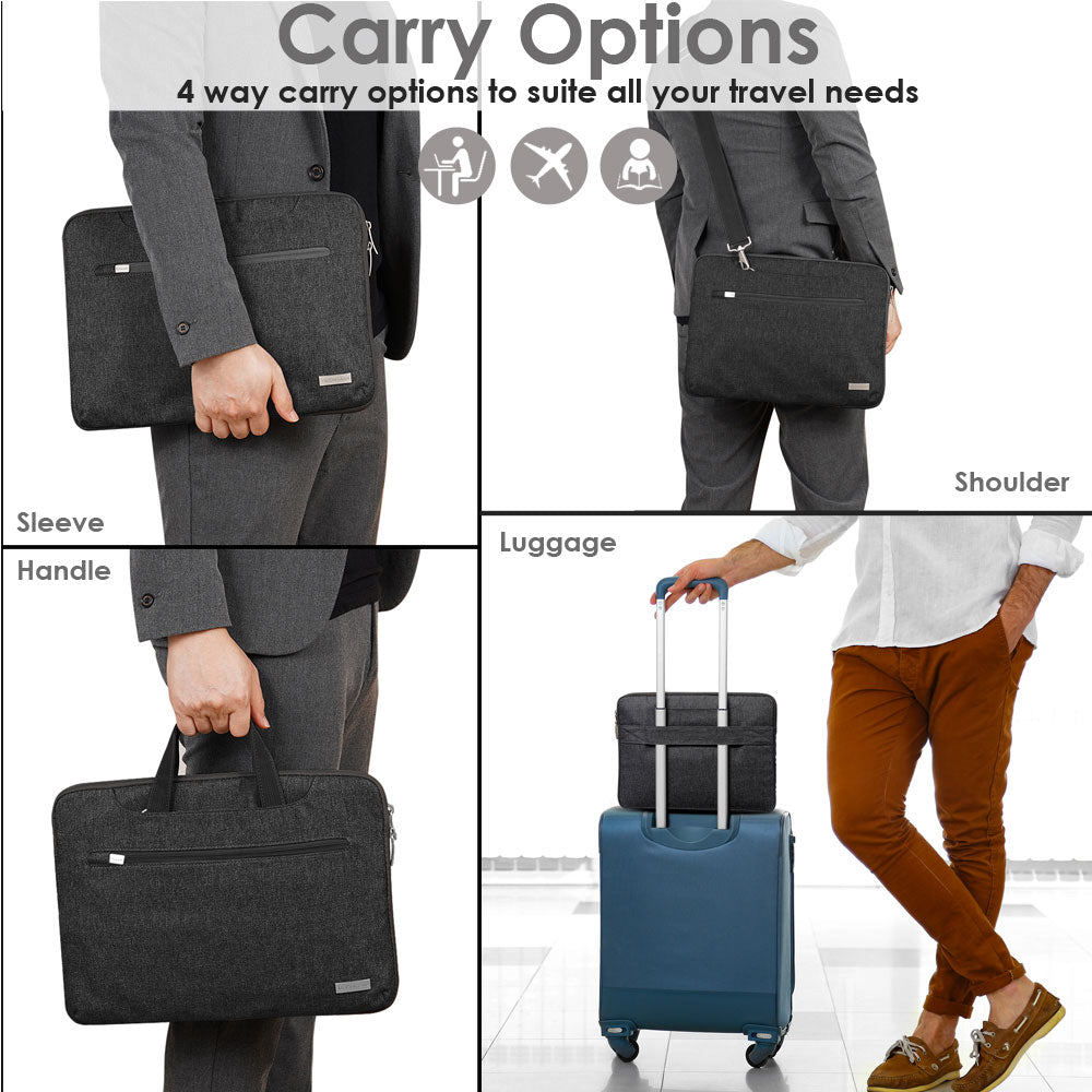 TECHGEAR UrbanDash Laptop Case – 4-in-1 Portable Laptop Sleeve with Strap, Handles & Trolley Belt, Shockproof Carry Case (Available in 5 Colours, and Sizes 11–15.6”)
