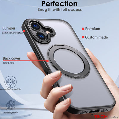 [Magnetic Ring Kickstand] For Apple iPhone 17, Slim, Tough Shockproof Armour, MagSafe Compatible Case with Stand