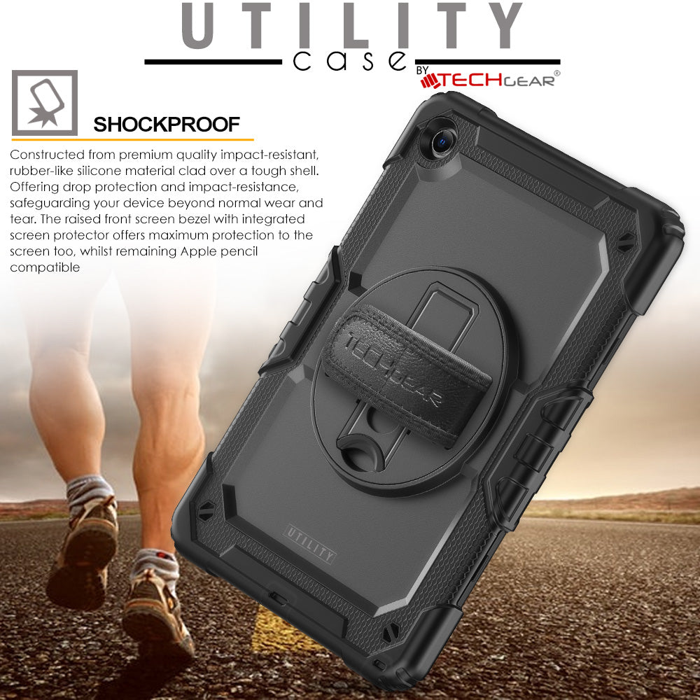 TECHGEAR Utility Case for Samsung Galaxy Tab A11+ (A11 Plus) 11" (SM-X230 / SM-X236) – Full Body Rugged Case with Stand, Hand Strap & Shoulder Strap