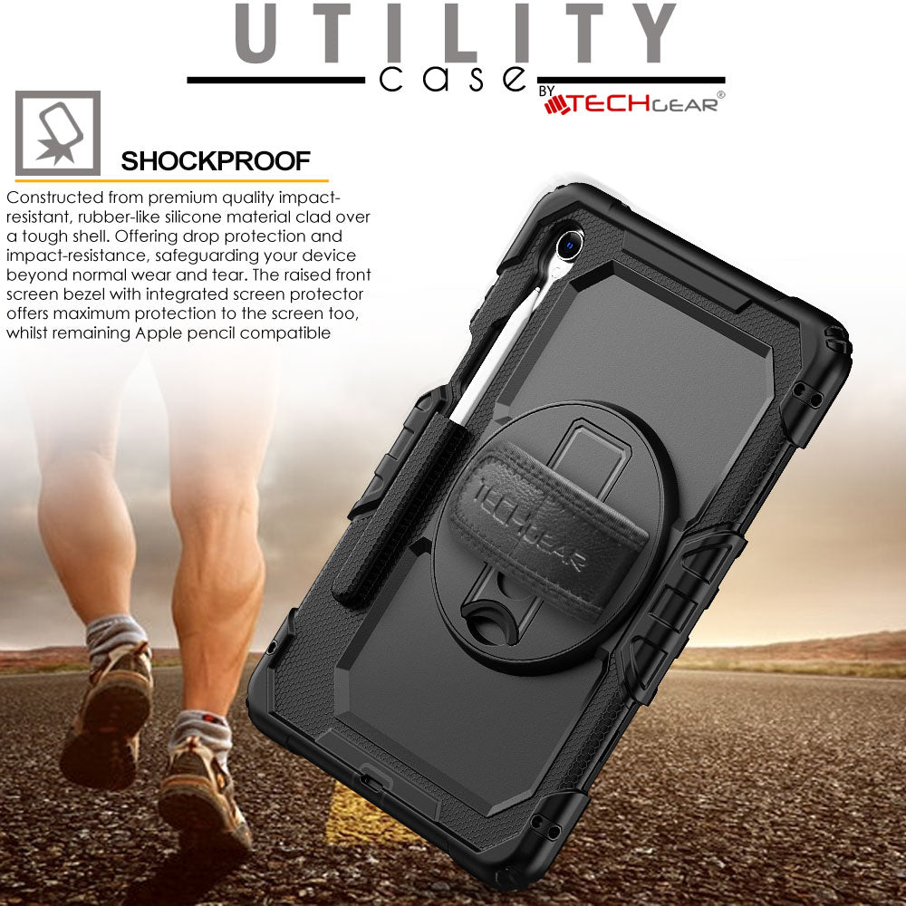 TECHGEAR UTILITY Case for Samsung Galaxy Tab S11 11" (SM-X730 / SM-X736) Tough Rugged Shockproof Case with S-Pen Holder, 360 Stand, Hand Strap & Shoulder Strap