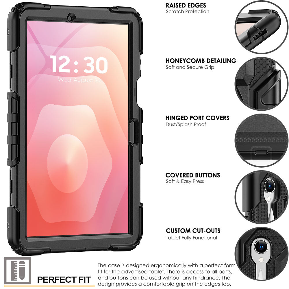 TECHGEAR UTILITY Case for Samsung Galaxy Tab S11 11" (SM-X730 / SM-X736) Tough Rugged Shockproof Case with S-Pen Holder, 360 Stand, Hand Strap & Shoulder Strap