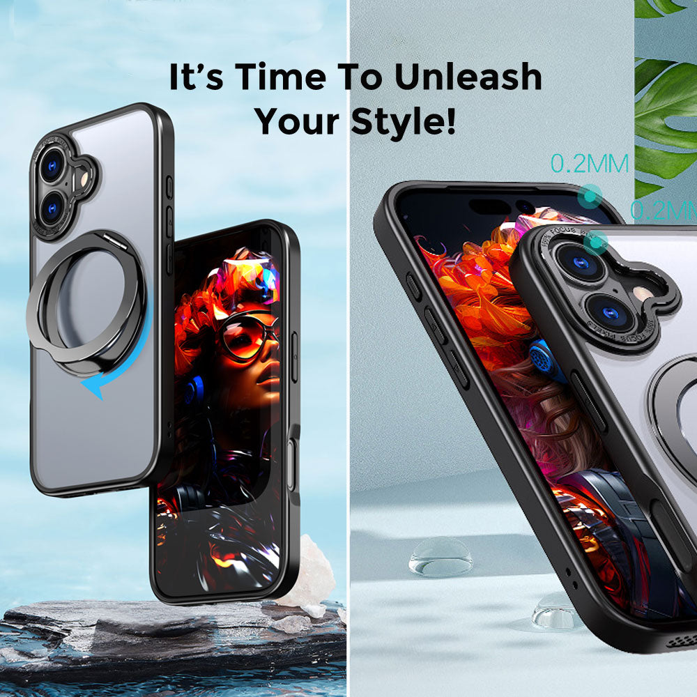 [Magnetic Ring Kickstand] For Apple iPhone 17, Slim, Tough Shockproof Armour, MagSafe Compatible Case with Stand