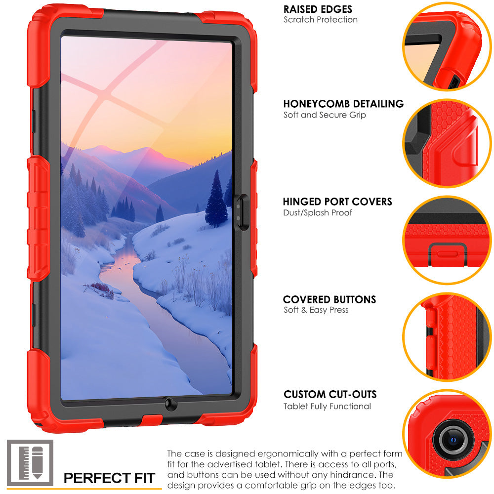 TECHGEAR Utility Case for Samsung Galaxy Tab A11+ (A11 Plus) 11" (SM-X230 / SM-X236) – Full Body Rugged Case with Stand, Hand Strap & Shoulder Strap