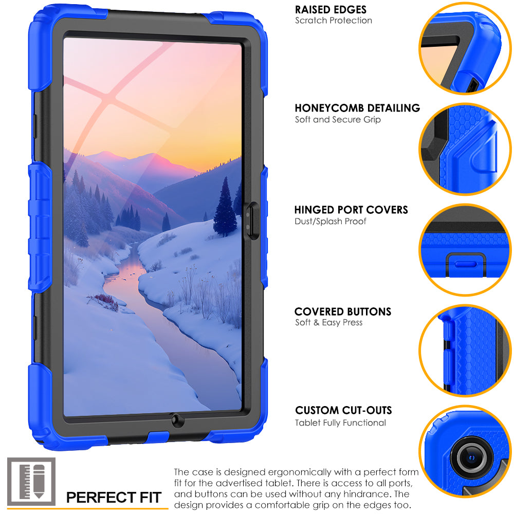 TECHGEAR Utility Case for Samsung Galaxy Tab A11+ (A11 Plus) 11" (SM-X230 / SM-X236) – Full Body Rugged Case with Stand, Hand Strap & Shoulder Strap