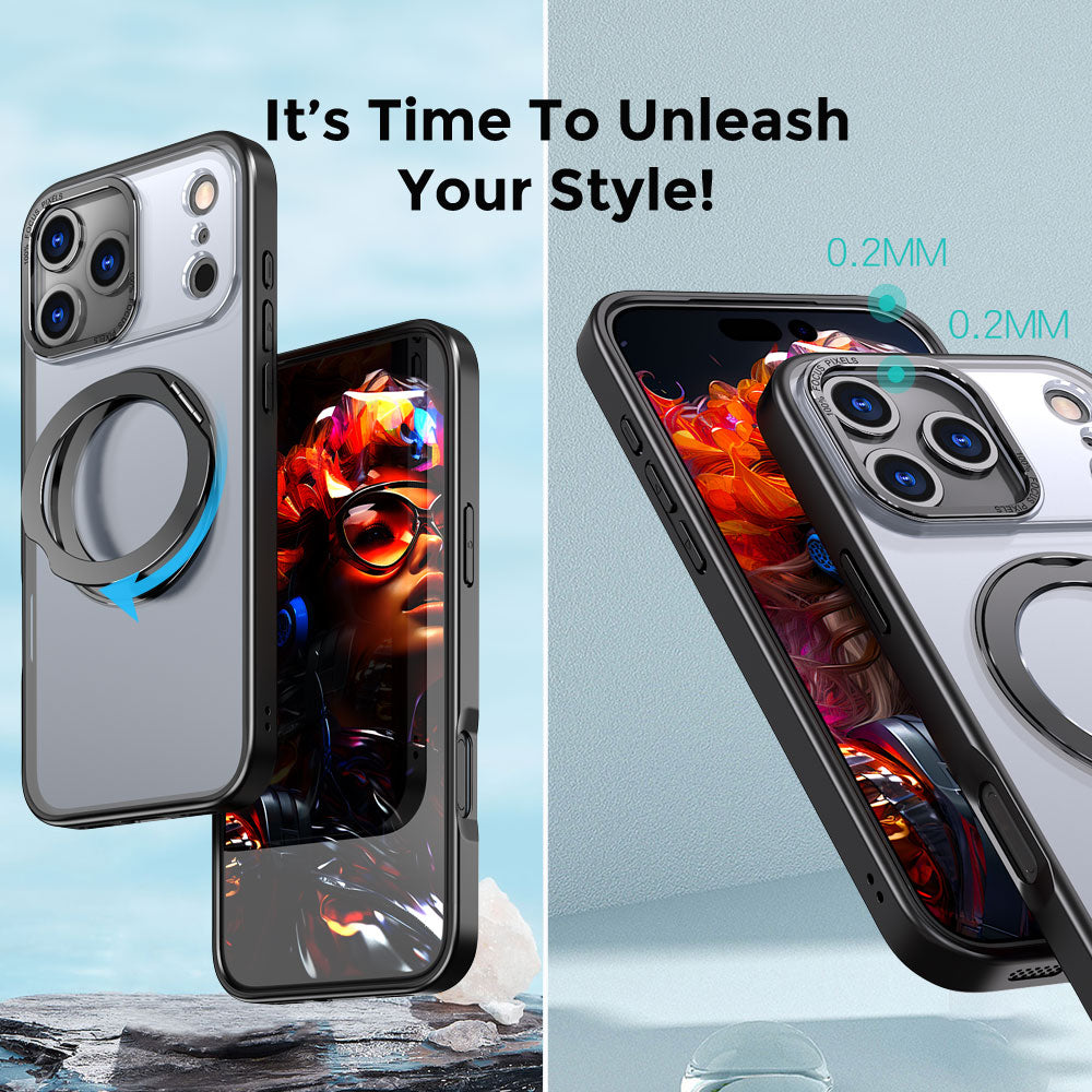 [Magnetic Ring Kickstand] For Apple iPhone 17 Pro Max, Slim, Tough Shockproof Armour, MagSafe Compatible Case with Stand