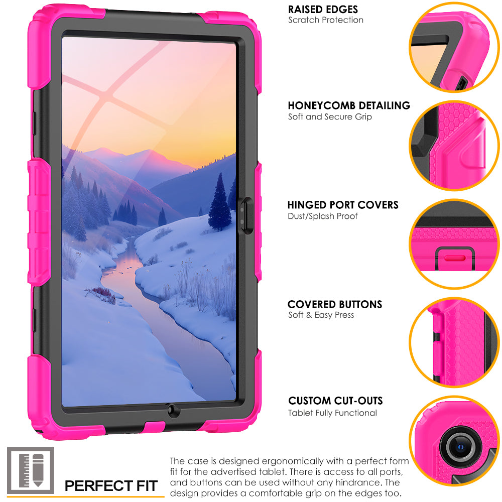 TECHGEAR Utility Case for Samsung Galaxy Tab A11+ (A11 Plus) 11" (SM-X230 / SM-X236) – Full Body Rugged Case with Stand, Hand Strap & Shoulder Strap