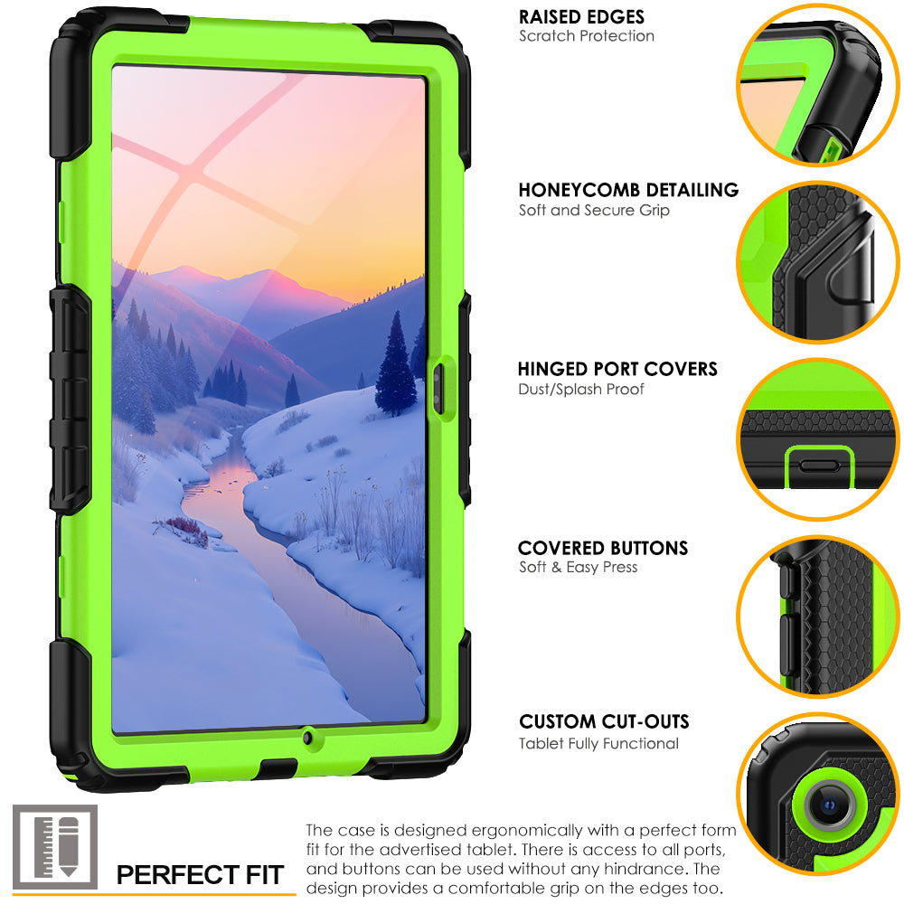 TECHGEAR Utility Case for Samsung Galaxy Tab A11+ (A11 Plus) 11" (SM-X230 / SM-X236) – Full Body Rugged Case with Stand, Hand Strap & Shoulder Strap