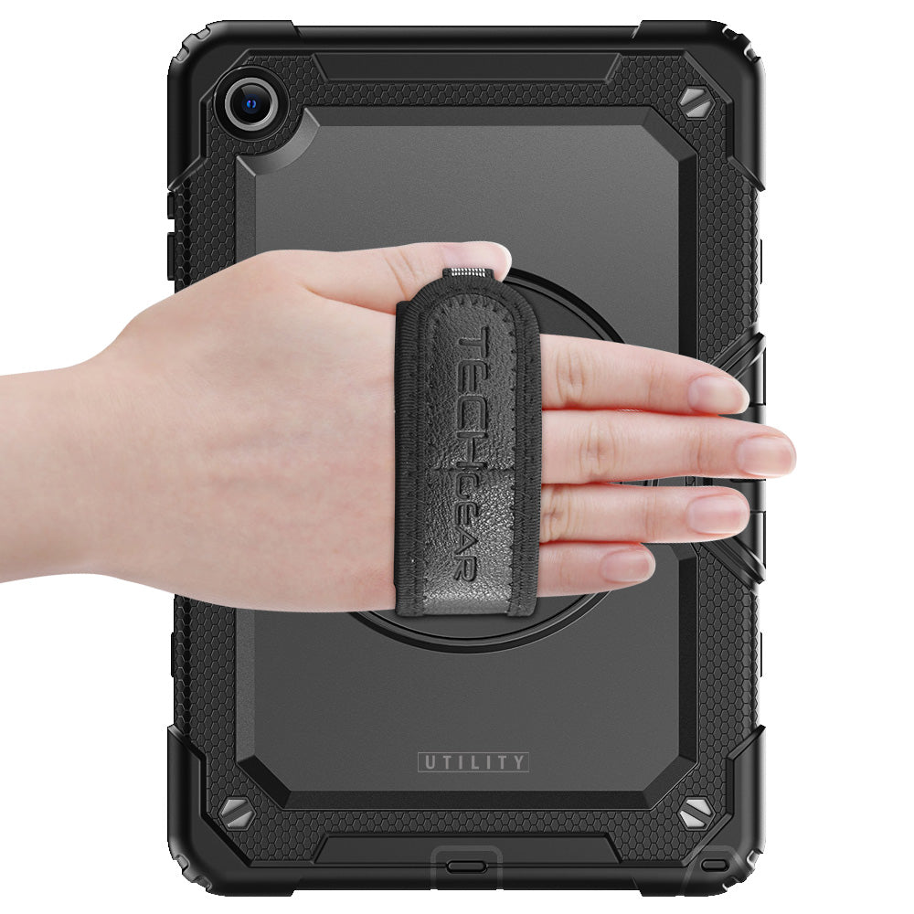TECHGEAR Utility Case for Samsung Galaxy Tab A11+ (A11 Plus) 11" (SM-X230 / SM-X236) – Full Body Rugged Case with Stand, Hand Strap & Shoulder Strap
