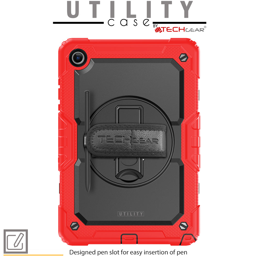 TECHGEAR Utility Case for Samsung Galaxy Tab A11+ (A11 Plus) 11" (SM-X230 / SM-X236) – Full Body Rugged Case with Stand, Hand Strap & Shoulder Strap