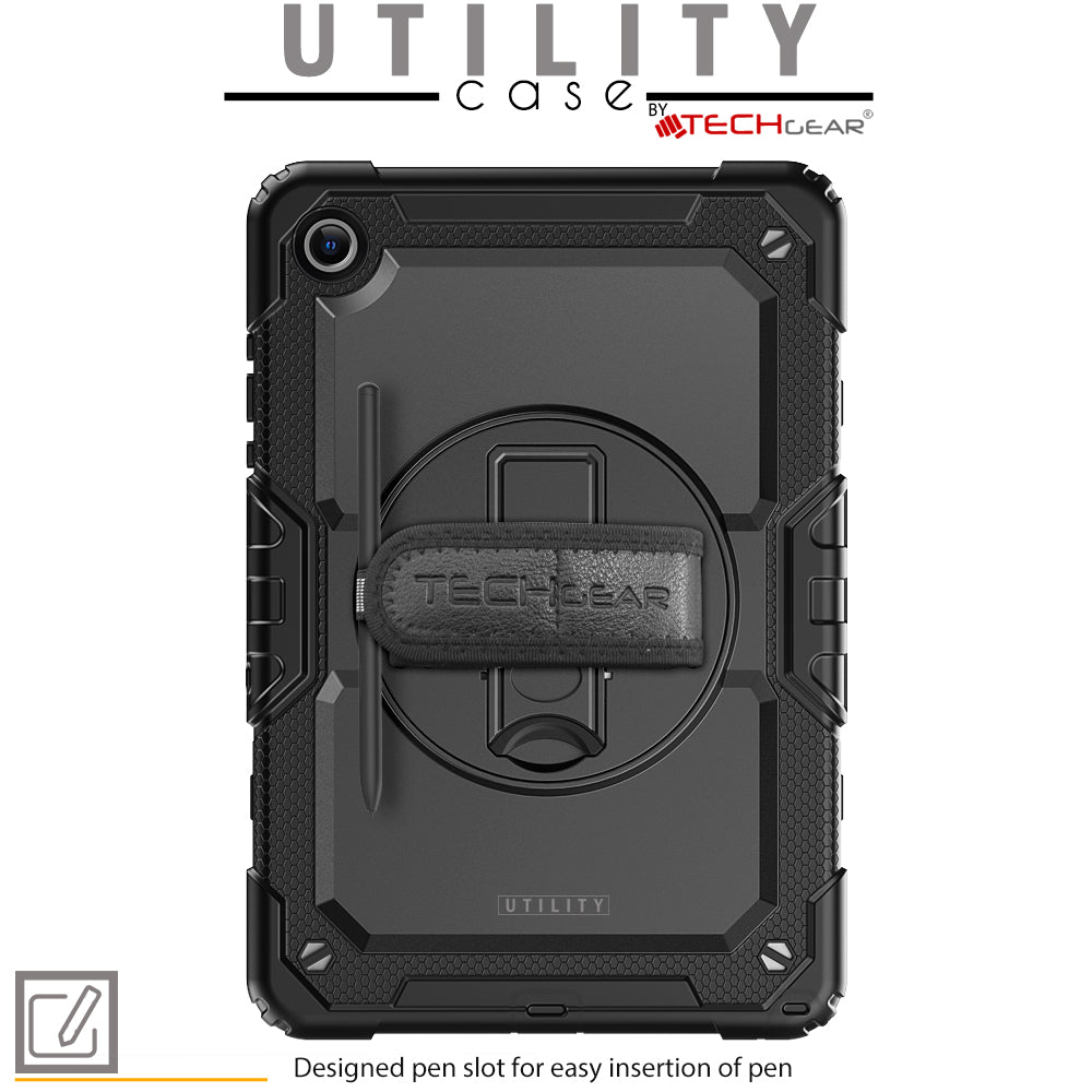 TECHGEAR Utility Case for Samsung Galaxy Tab A11+ (A11 Plus) 11" (SM-X230 / SM-X236) – Full Body Rugged Case with Stand, Hand Strap & Shoulder Strap