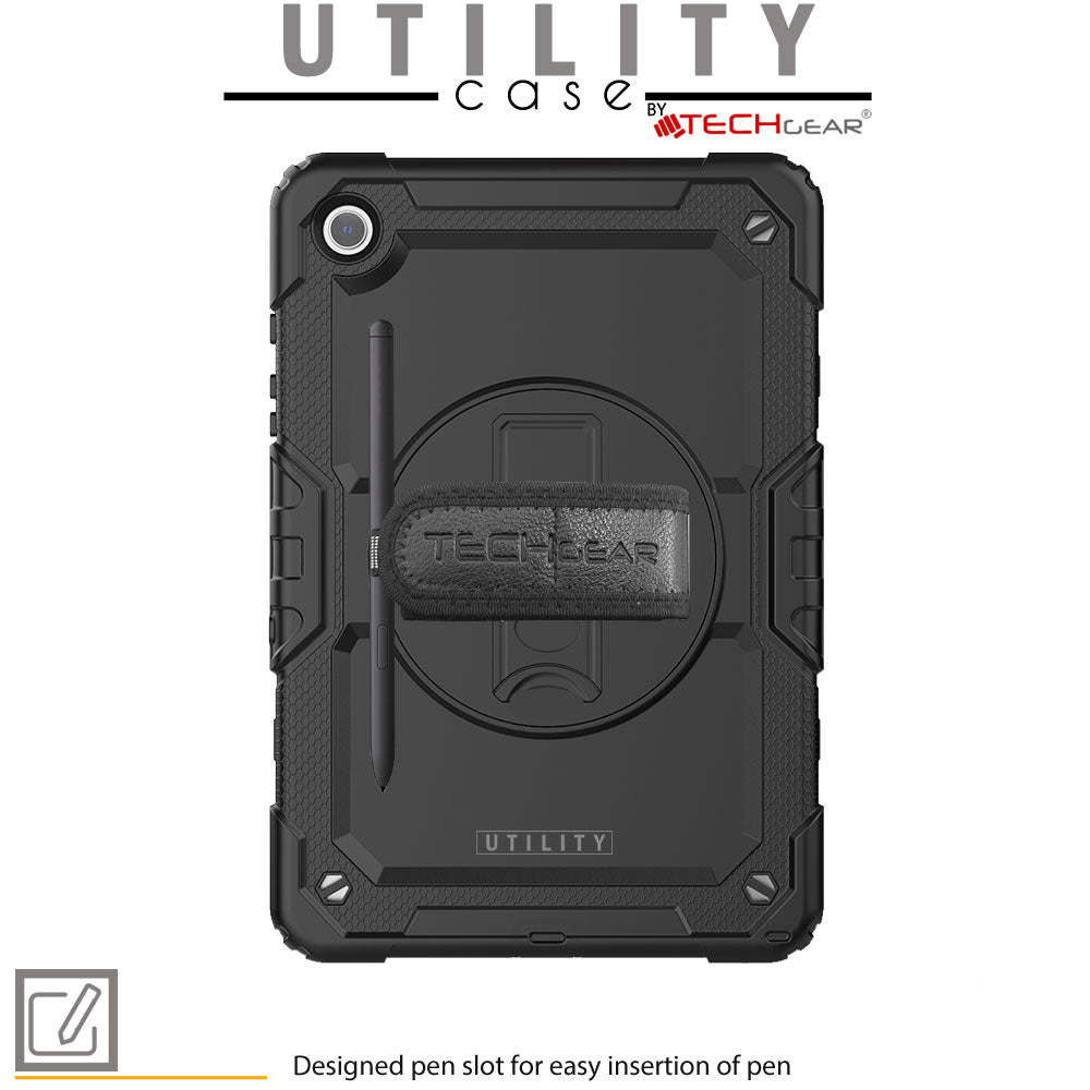 TECHGEAR Utility Case for Samsung Galaxy Tab A11+ (A11 Plus) 11" (SM-X230 / SM-X236) – Full Body Rugged Case with Stand, Hand Strap & Shoulder Strap