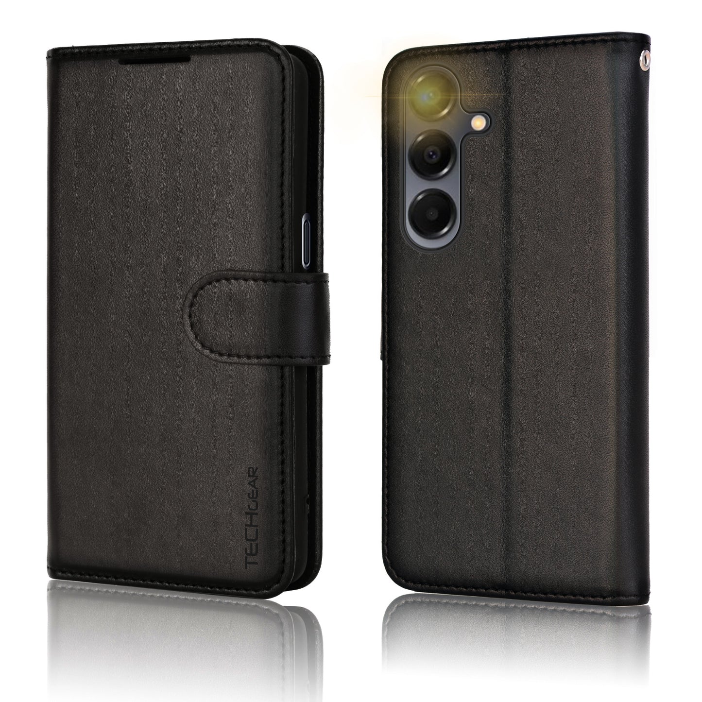 TECHGEAR Wallet Case for Samsung Galaxy A26 5G | RFID Blocking Leather Flip Cover with Card Holder, Stand, Magnetic Closure & Wrist Strap