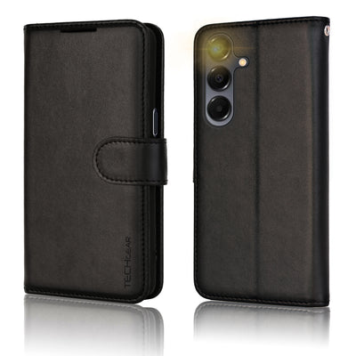 TECHGEAR Wallet Case for Samsung Galaxy A26 5G | RFID Blocking Leather Flip Cover with Card Holder, Stand, Magnetic Closure & Wrist Strap