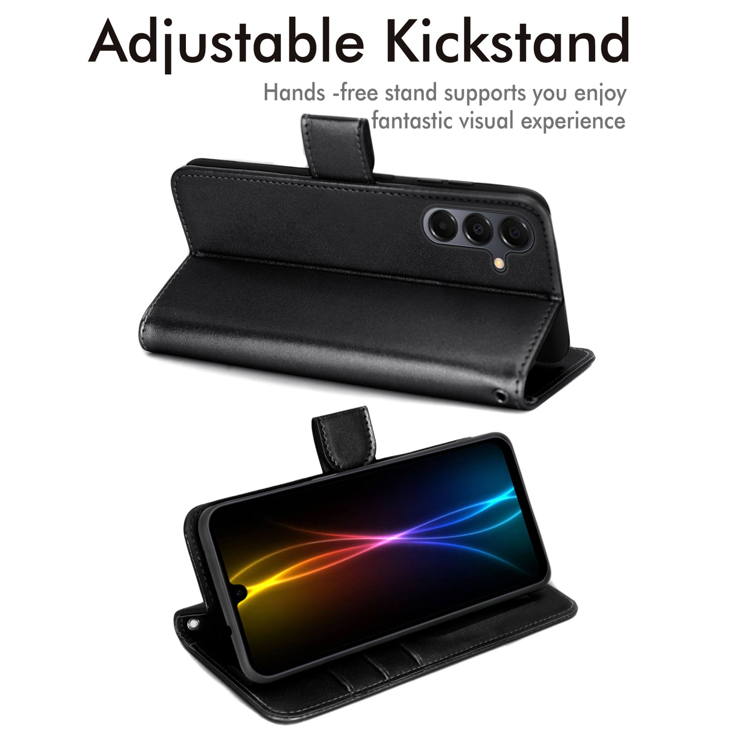TECHGEAR Wallet Case for Samsung Galaxy A26 5G | RFID Blocking Leather Flip Cover with Card Holder, Stand, Magnetic Closure & Wrist Strap