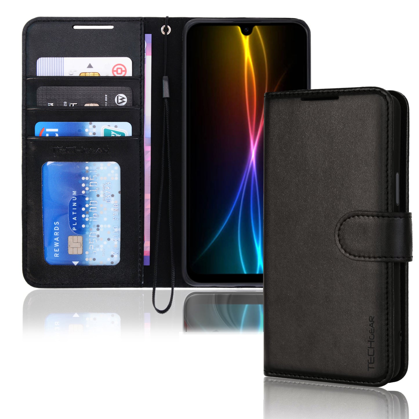 TECHGEAR Wallet Case for Samsung Galaxy A26 5G | RFID Blocking Leather Flip Cover with Card Holder, Stand, Magnetic Closure & Wrist Strap