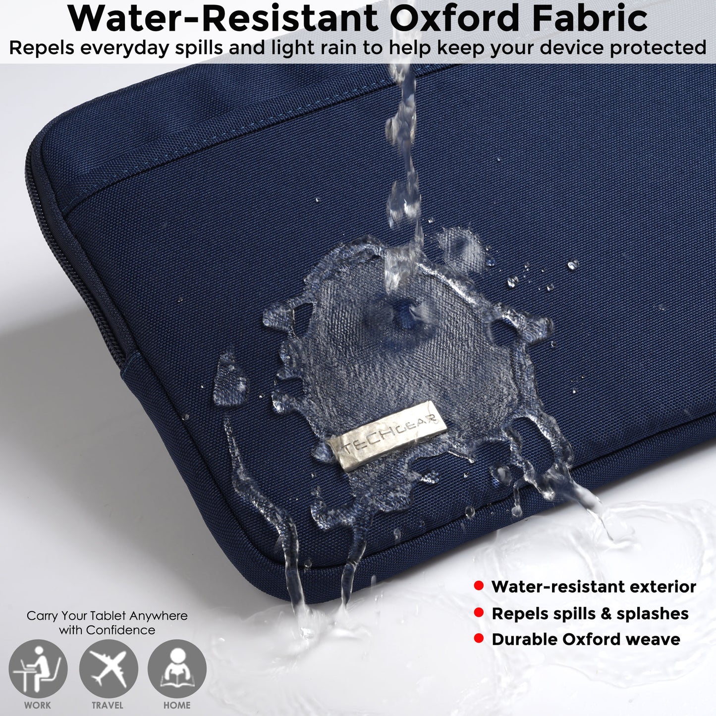 TECHGEAR AirShock Universal Tablet Sleeve | Shockproof Protective Sleeve Case for 7-13 Inch Tablets | Water-Resistant Oxford Fabric with Front Storage Pocket