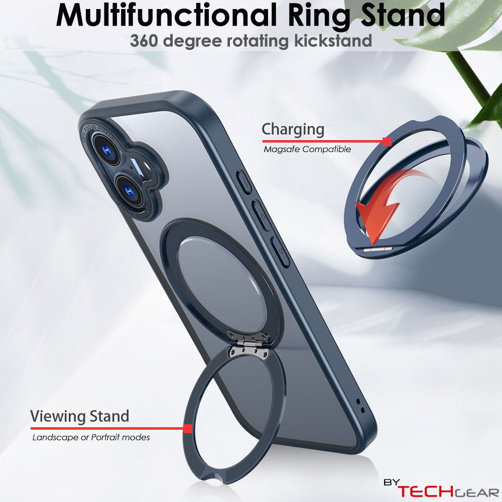 [Magnetic Ring Kickstand] For Apple iPhone 17, Slim, Tough Shockproof Armour, MagSafe Compatible Case with Stand