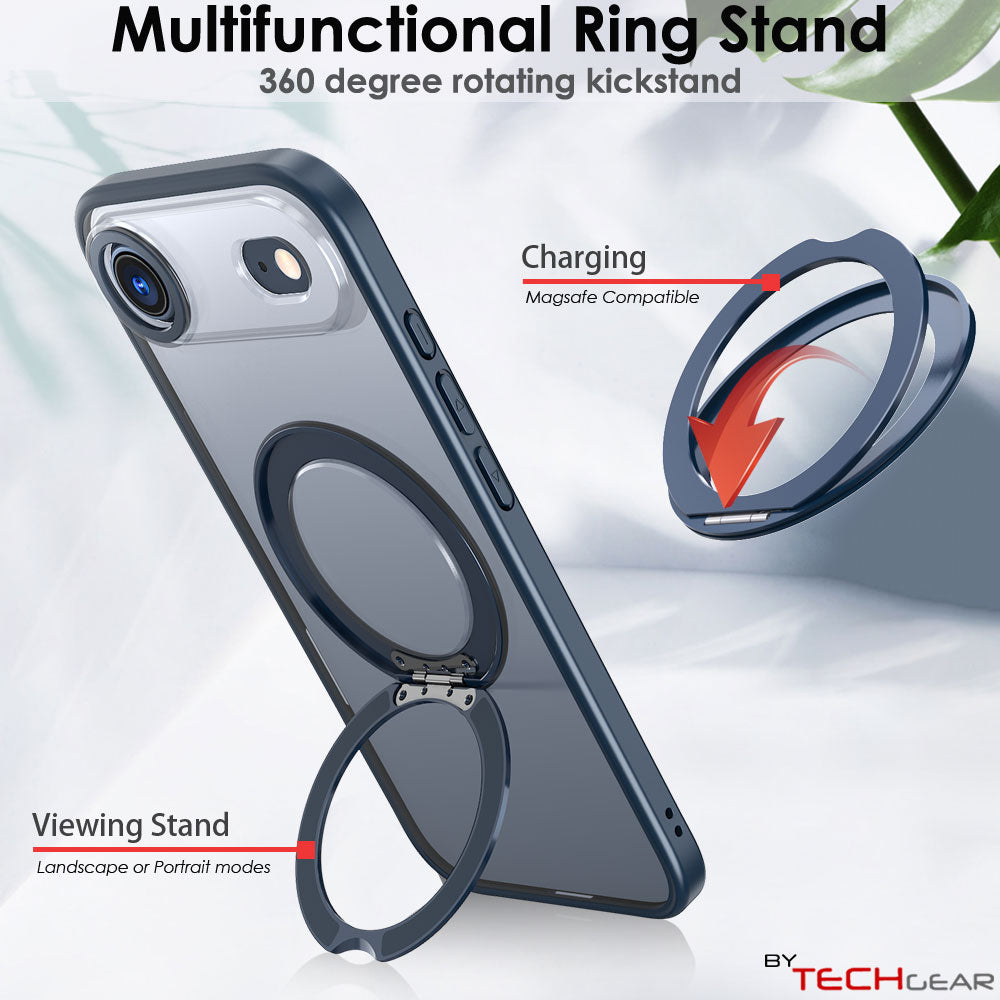 [Magnetic Ring Kickstand] For Apple iPhone Air, Slim, Tough Shockproof Armour, MagSafe Compatible Case with Stand
