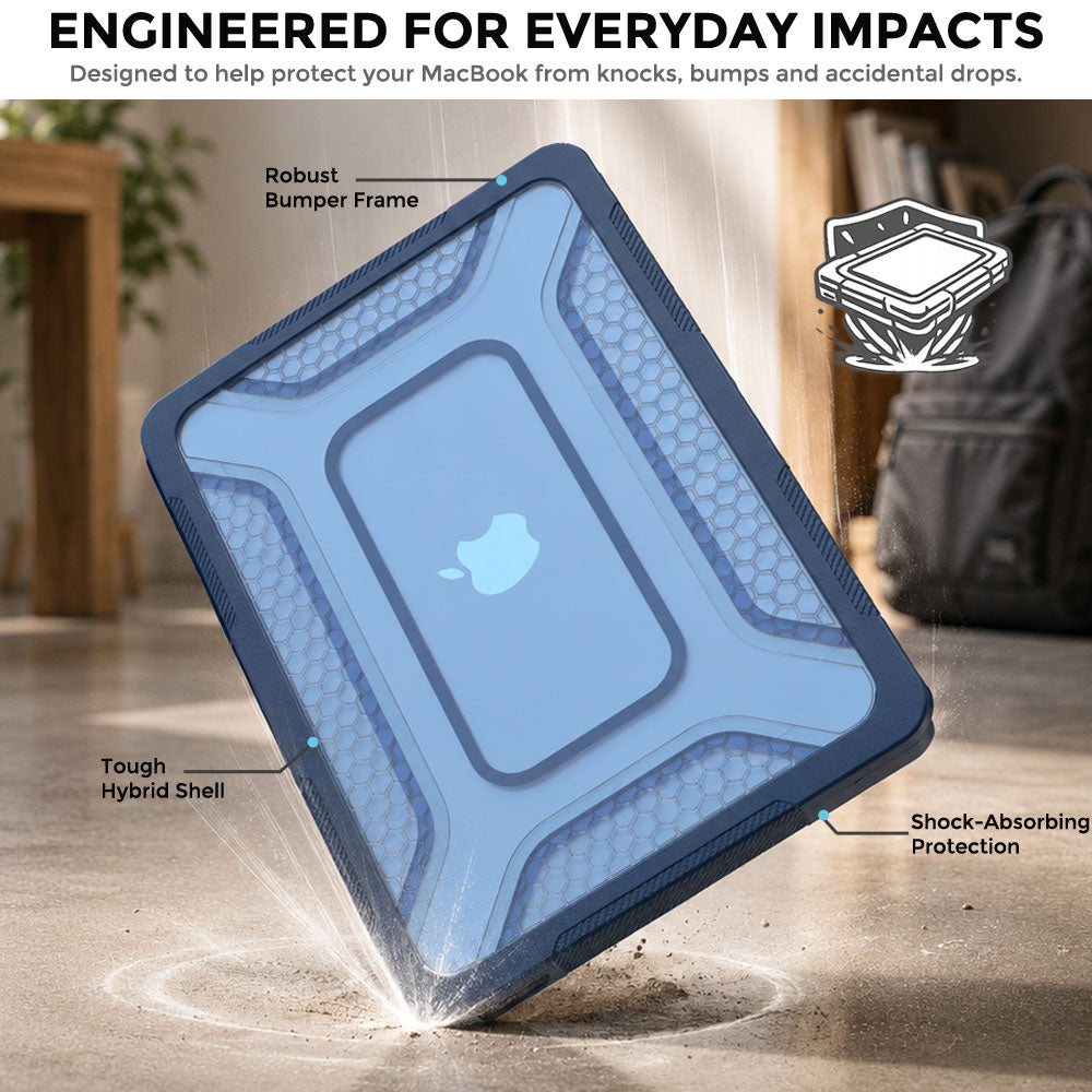 TECHGEAR BallisticWrap Case for MacBook Neo 13" (2026 A18 Pro) - Student Laptop Tough Hard Shell Cover with Kickstand, Shockproof TPU Edges