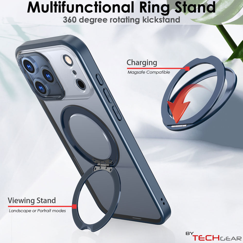 [Magnetic Ring Kickstand] For Apple iPhone 17 Pro Max, Slim, Tough Shockproof Armour, MagSafe Compatible Case with Stand