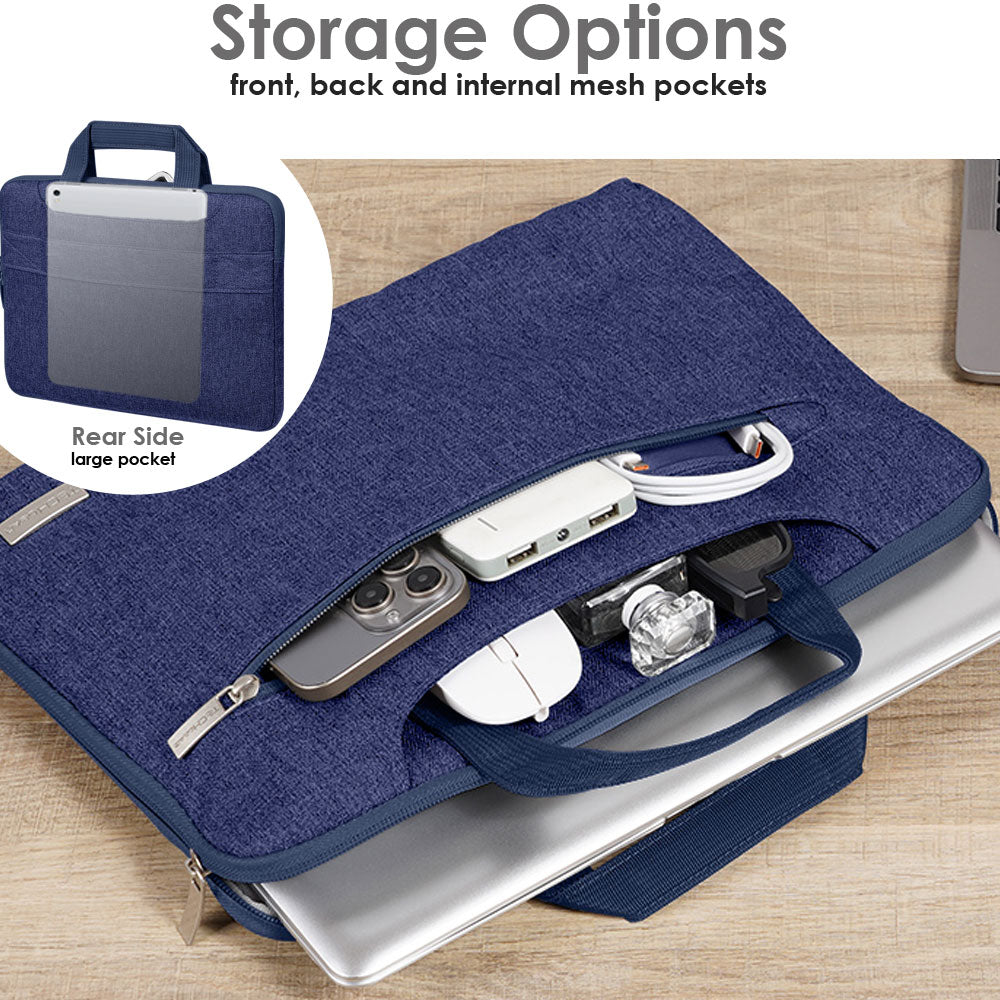 TECHGEAR UrbanDash Laptop Case – 4-in-1 Portable Laptop Sleeve with Strap, Handles & Trolley Belt, Shockproof Carry Case (Available in 5 Colours, and Sizes 11–15.6”)