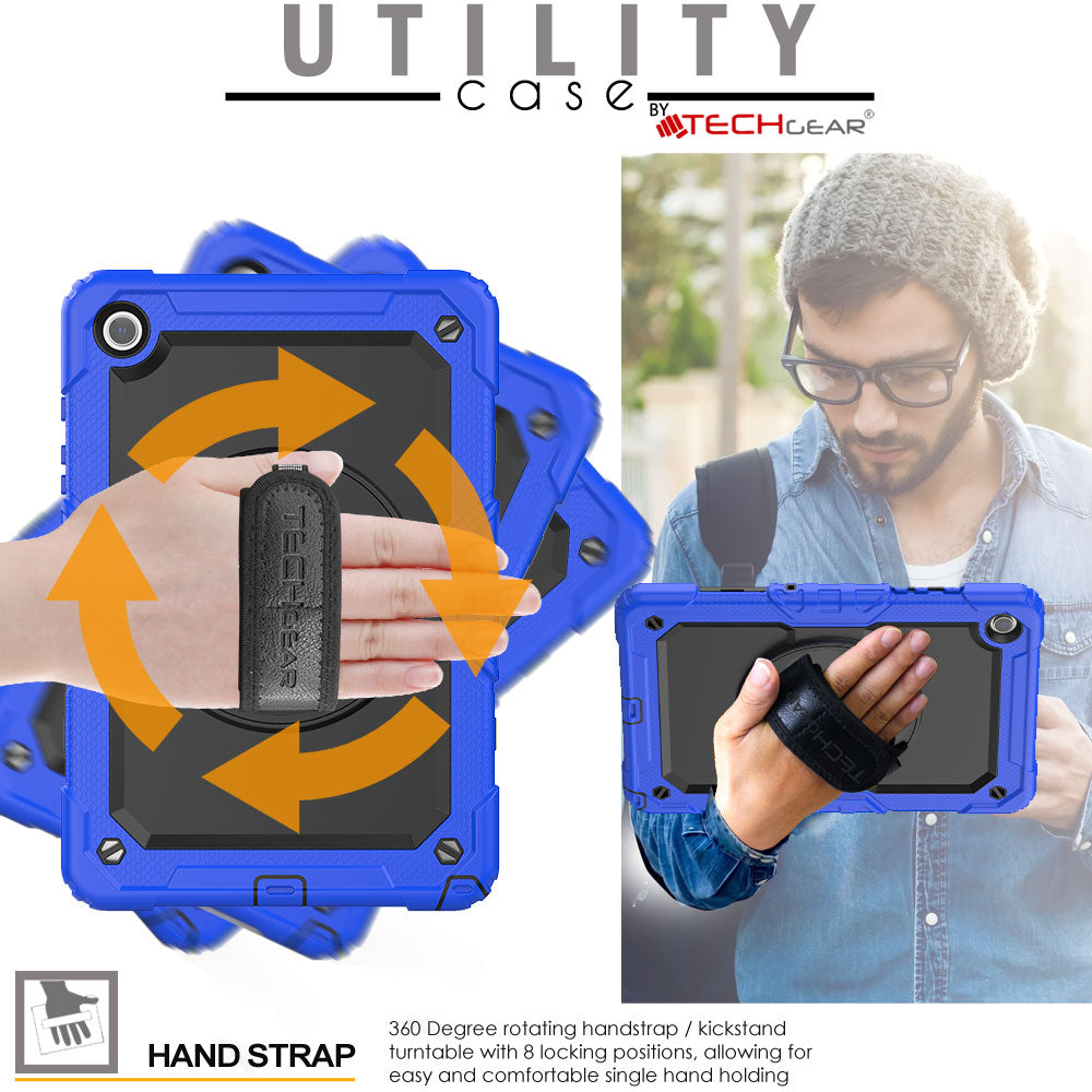 TECHGEAR Utility Case for Samsung Galaxy Tab A11+ (A11 Plus) 11" (SM-X230 / SM-X236) – Full Body Rugged Case with Stand, Hand Strap & Shoulder Strap