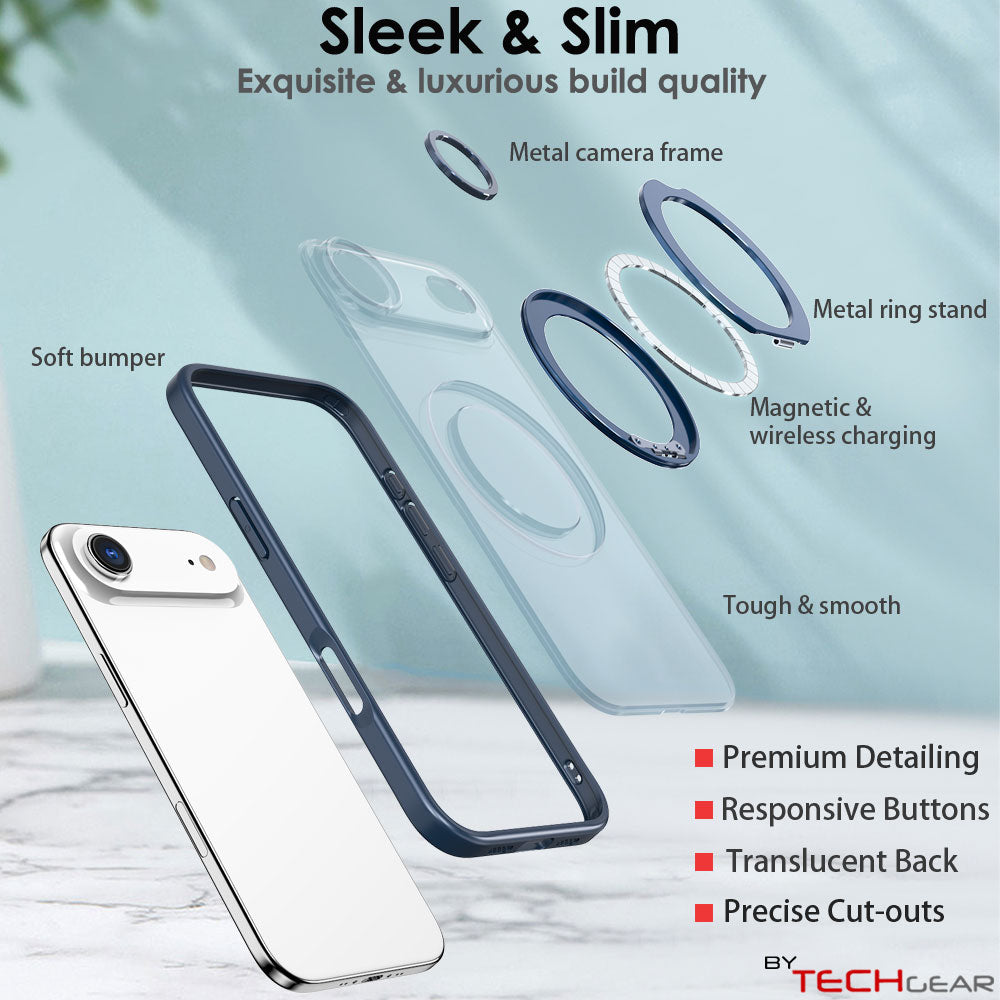 [Magnetic Ring Kickstand] For Apple iPhone Air, Slim, Tough Shockproof Armour, MagSafe Compatible Case with Stand