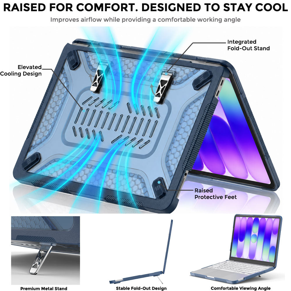 TECHGEAR BallisticWrap Case for MacBook Neo 13" (2026 A18 Pro) - Student Laptop Tough Hard Shell Cover with Kickstand, Shockproof TPU Edges