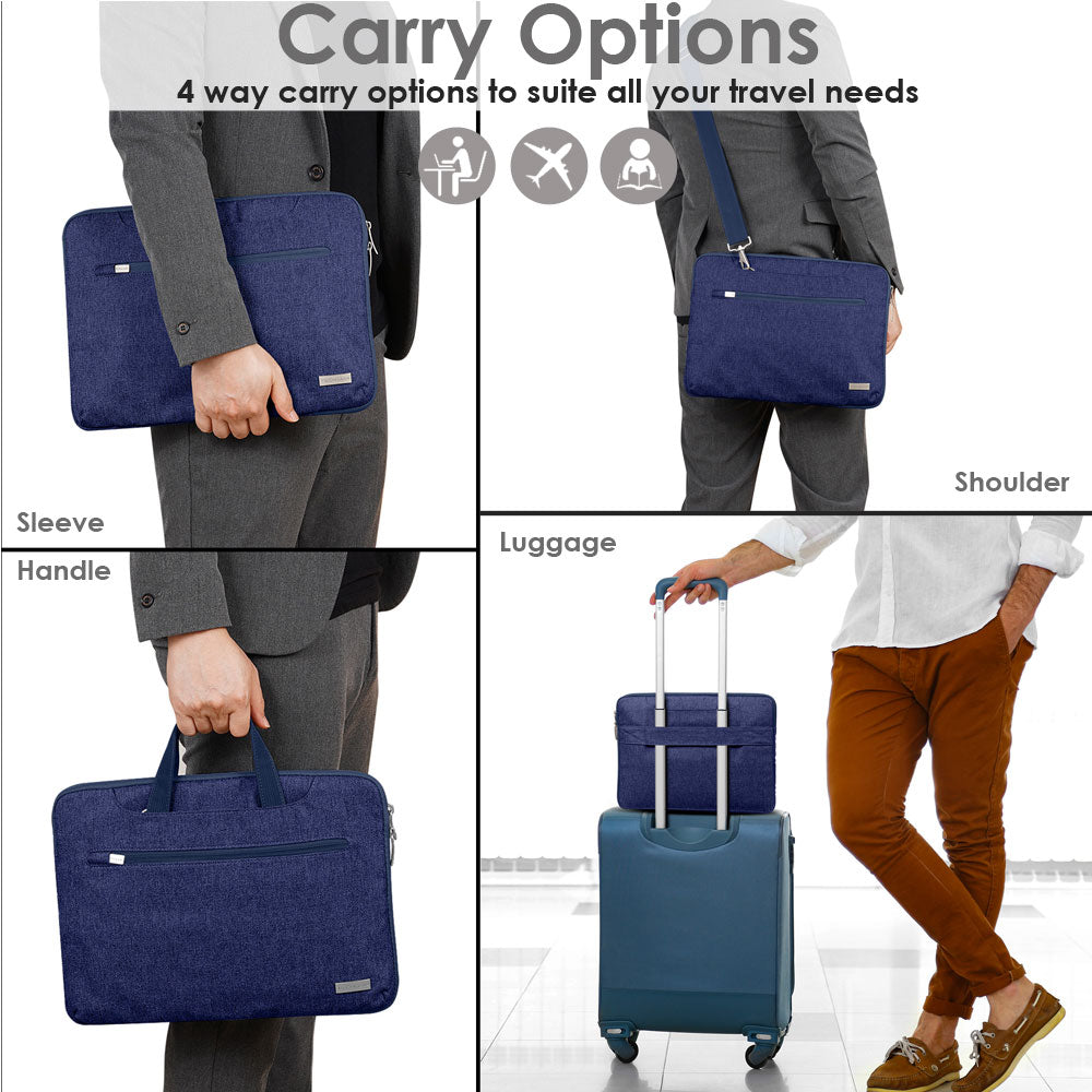 TECHGEAR UrbanDash Laptop Case – 4-in-1 Portable Laptop Sleeve with Strap, Handles & Trolley Belt, Shockproof Carry Case (Available in 5 Colours, and Sizes 11–15.6”)