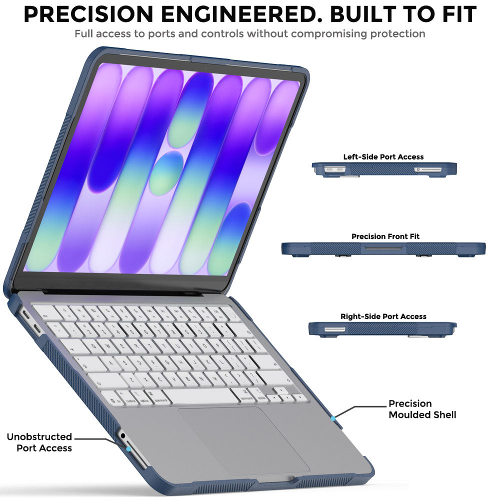 TECHGEAR BallisticWrap Case for MacBook Neo 13" (2026 A18 Pro) - Student Laptop Tough Hard Shell Cover with Kickstand, Shockproof TPU Edges