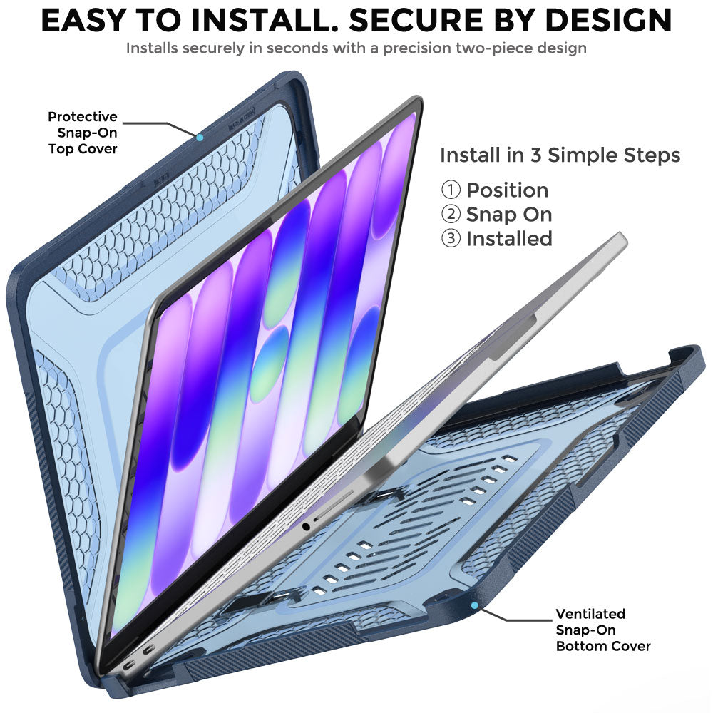 TECHGEAR BallisticWrap Case for MacBook Neo 13" (2026 A18 Pro) - Student Laptop Tough Hard Shell Cover with Kickstand, Shockproof TPU Edges