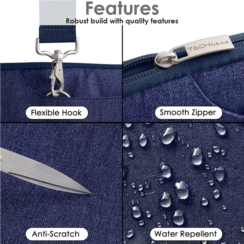 TECHGEAR UrbanDash Laptop Case – 4-in-1 Portable Laptop Sleeve with Strap, Handles & Trolley Belt, Shockproof Carry Case (Available in 5 Colours, and Sizes 11–15.6”)