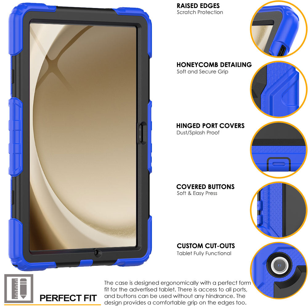 TECHGEAR Utility Case for Samsung Galaxy Tab A11+ (A11 Plus) 11" (SM-X230 / SM-X236) – Full Body Rugged Case with Stand, Hand Strap & Shoulder Strap