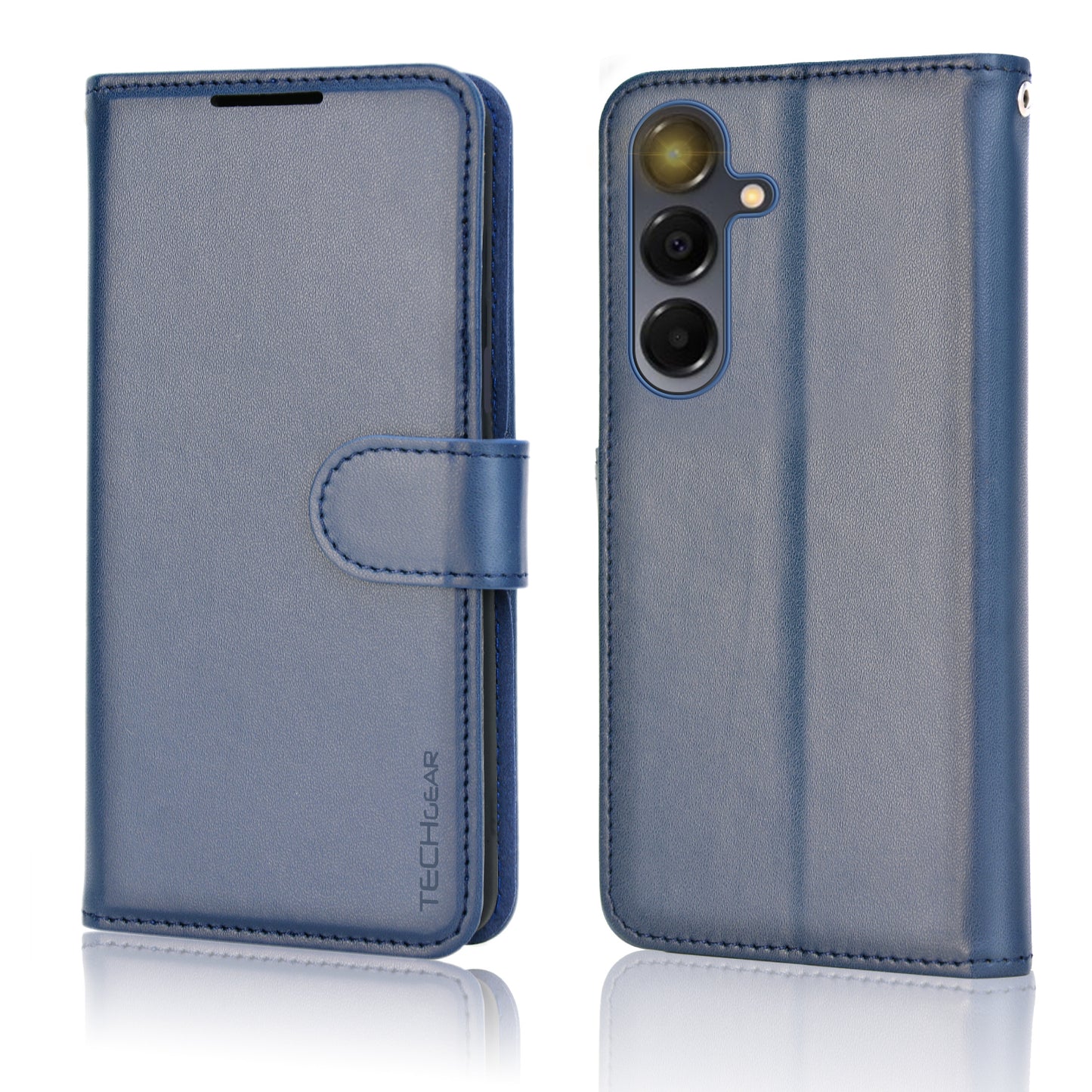 TECHGEAR Wallet Case for Samsung Galaxy A26 5G | RFID Blocking Leather Flip Cover with Card Holder, Stand, Magnetic Closure & Wrist Strap