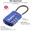 SharkByte TSA Suitcase Locks – 3-Dial Combination Cable Wire Travel Padlock for Luggage, Suitcases, Backpacks, Gym Lockers & Travel Bags (1 / 2 / 3 / 4 Pack)