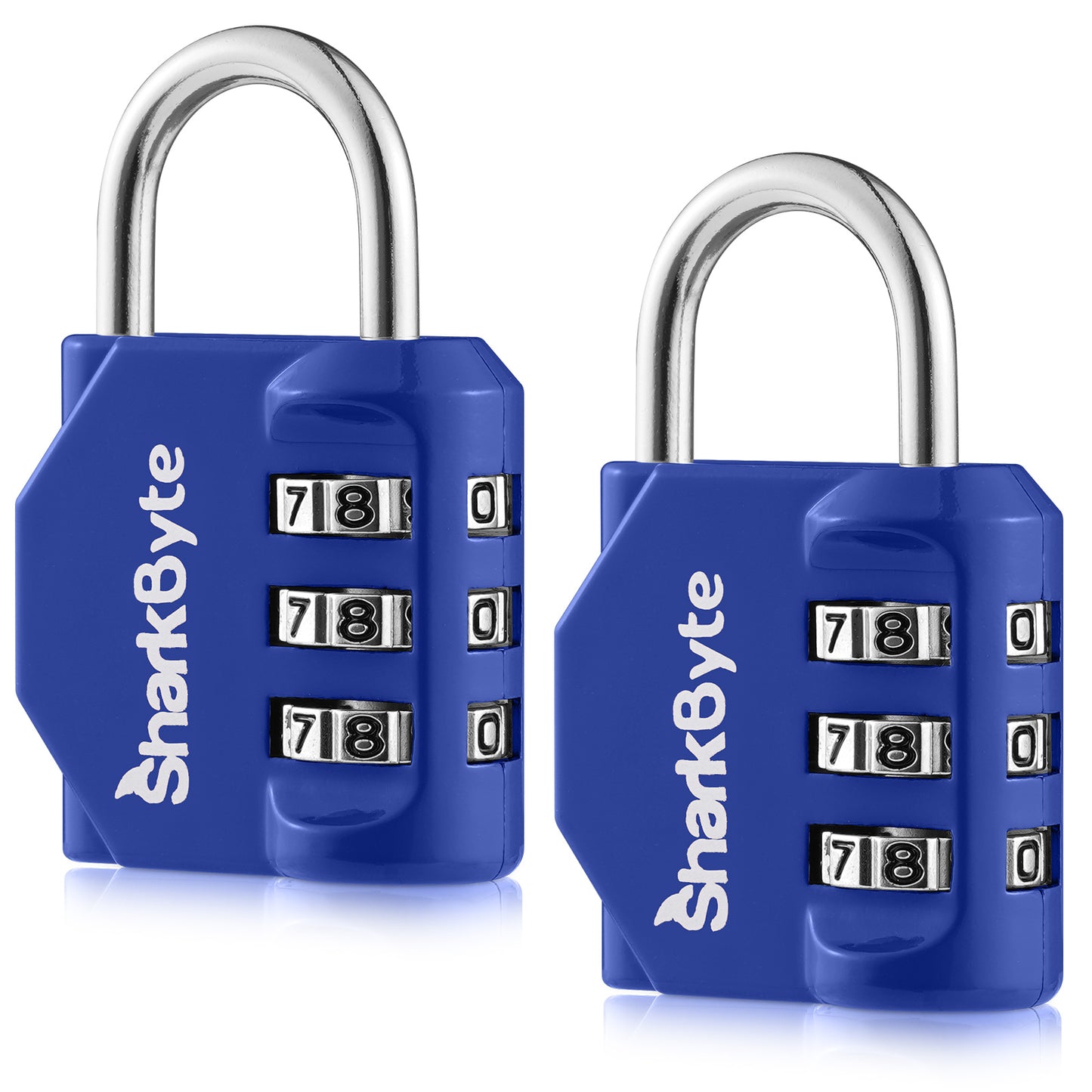 SharkByte Luggage Locks – 3-Dial Weatherproof Combination Padlock for Suitcases, Travel Bags, Gym Lockers & Outdoor Use (1 / 2 / 3 / 4 Pack)
