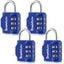 SharkByte Luggage Locks – 3-Dial Weatherproof Combination Padlock for Suitcases, Travel Bags, Gym Lockers & Outdoor Use (1 / 2 / 3 / 4 Pack)