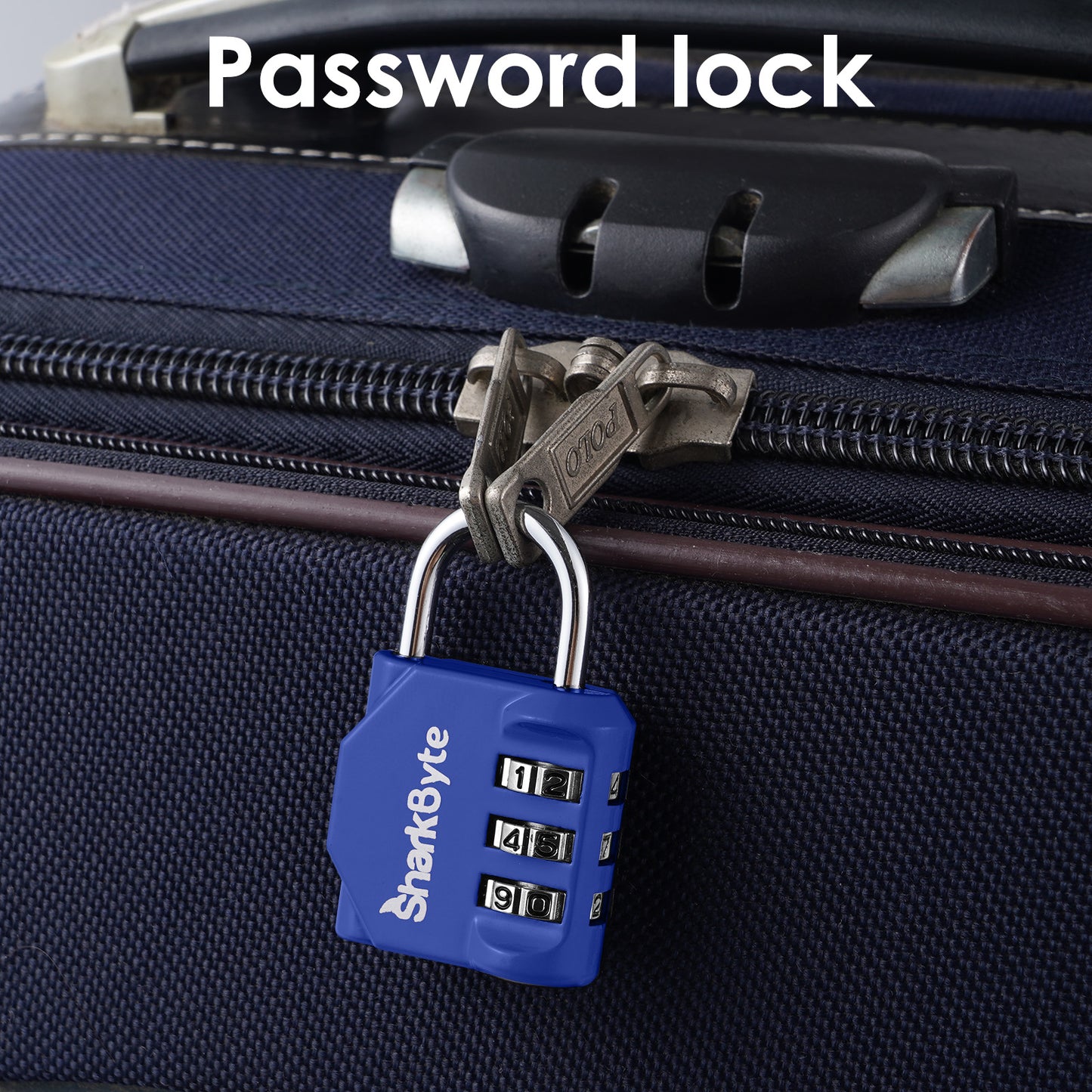SharkByte Luggage Locks – 3-Dial Weatherproof Combination Padlock for Suitcases, Travel Bags, Gym Lockers & Outdoor Use (1 / 2 / 3 / 4 Pack)
