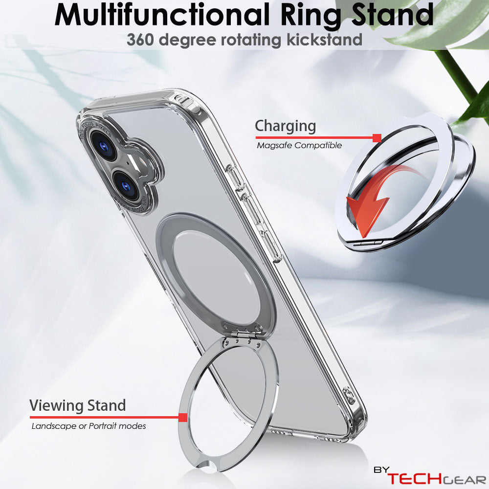 [Magnetic Ring Kickstand] For Apple iPhone 17, Slim, Tough Shockproof Armour, MagSafe Compatible Case with Stand