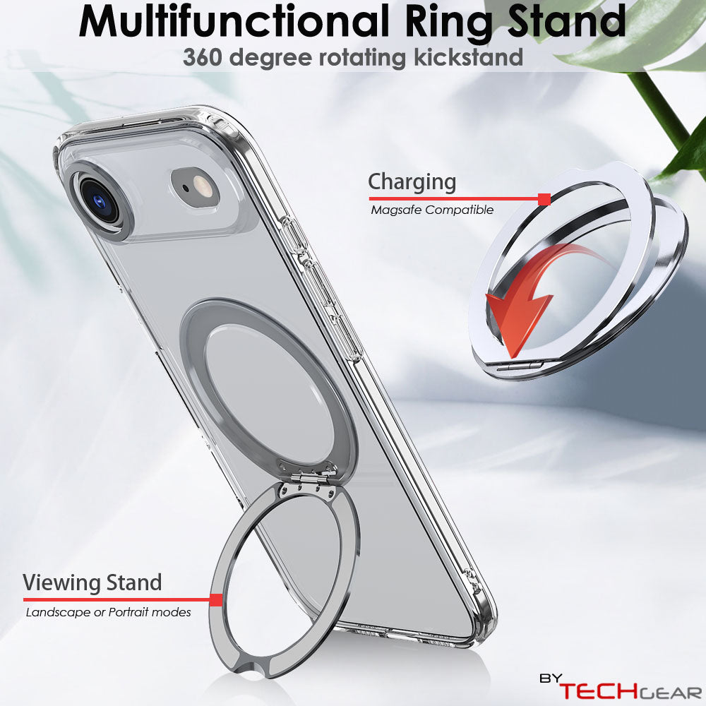 [Magnetic Ring Kickstand] For Apple iPhone Air, Slim, Tough Shockproof Armour, MagSafe Compatible Case with Stand