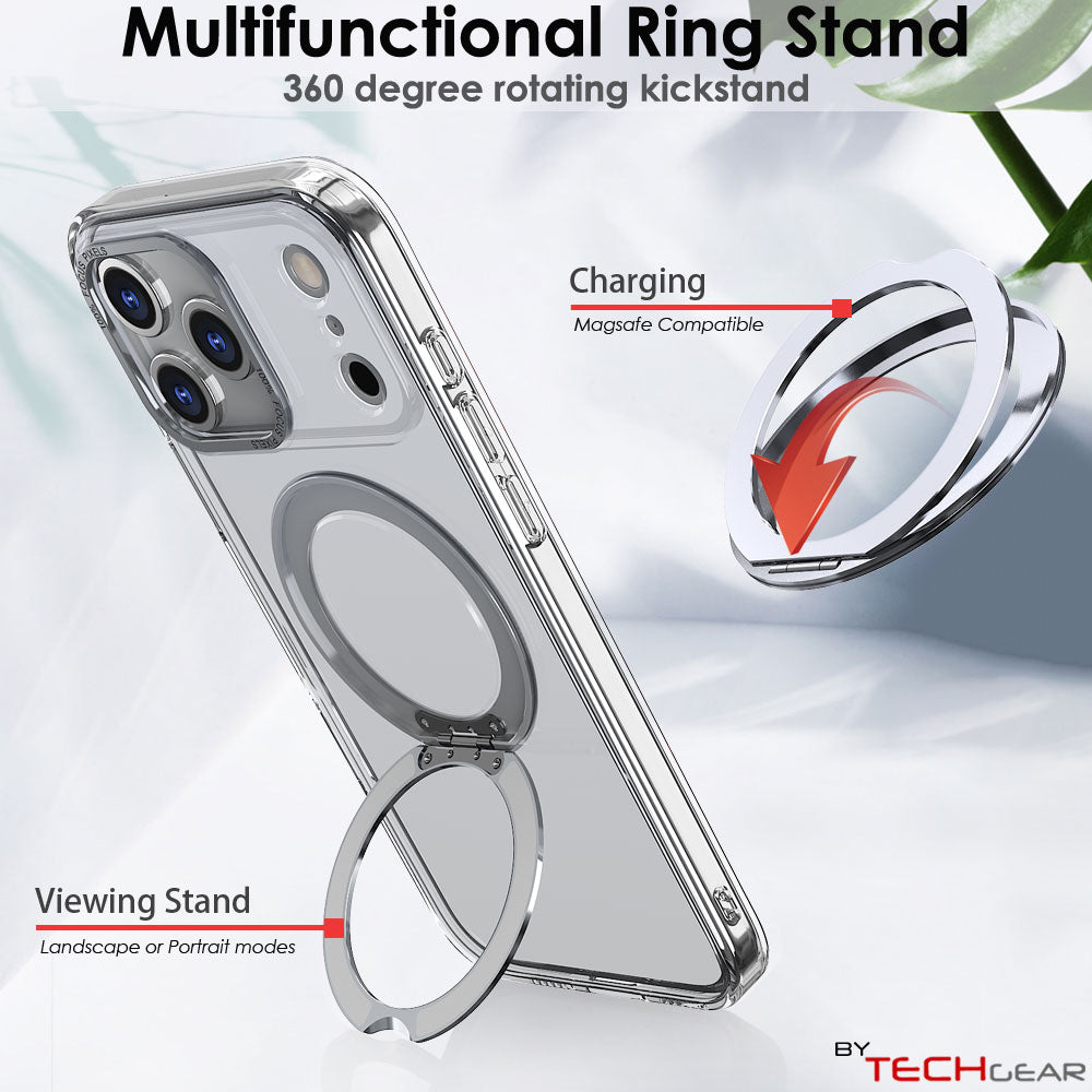 [Magnetic Ring Kickstand] For Apple iPhone 17 Pro Max, Slim, Tough Shockproof Armour, MagSafe Compatible Case with Stand