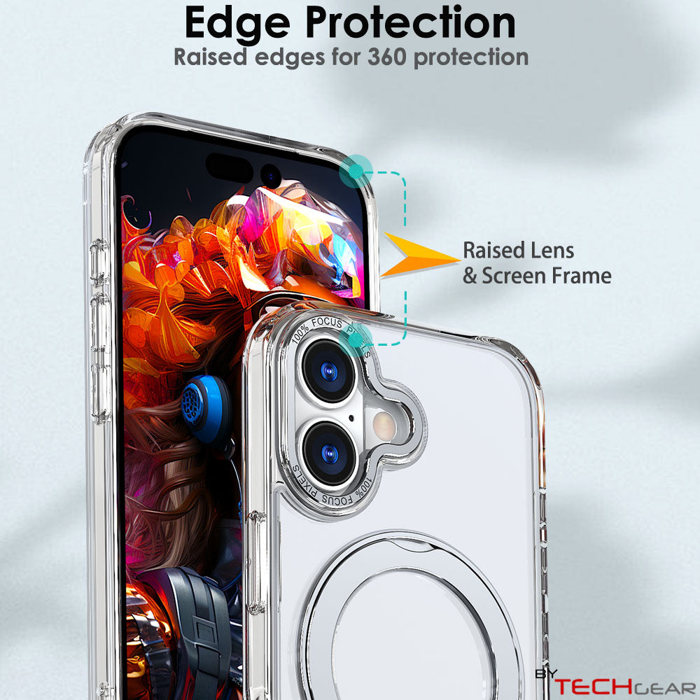 [Magnetic Ring Kickstand] For Apple iPhone 17, Slim, Tough Shockproof Armour, MagSafe Compatible Case with Stand