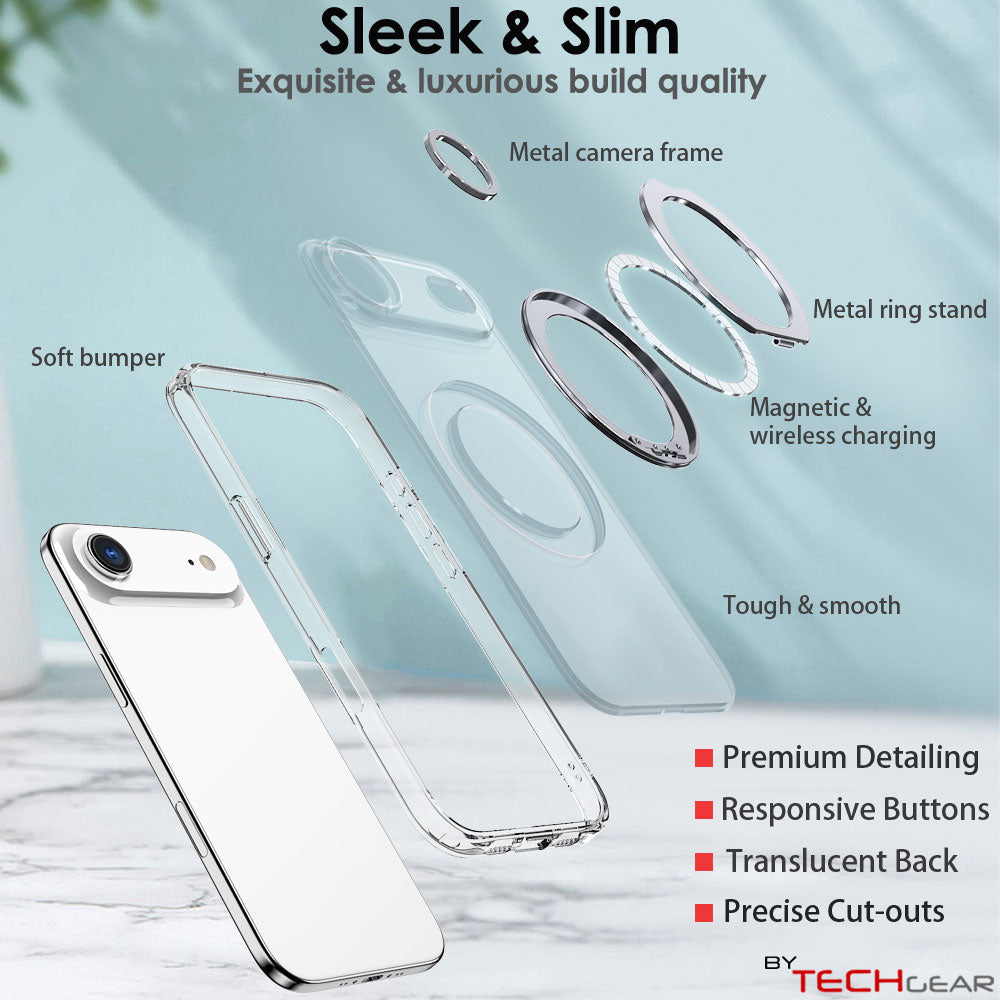 [Magnetic Ring Kickstand] For Apple iPhone Air, Slim, Tough Shockproof Armour, MagSafe Compatible Case with Stand