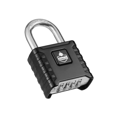SharkByte Heavy Duty Combination Padlock 52mm – Weatherproof Outdoor Lock with 8mm Stainless Steel Shackle, Anti-Rust, Resettable Code, One-Button Locking for Gate, Warehouse, School, Shed, Storage, Garage (1 / 2 Pack)