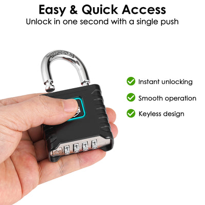 SharkByte Heavy Duty Combination Padlock 52mm – Weatherproof Outdoor Lock with 8mm Stainless Steel Shackle, Anti-Rust, Resettable Code, One-Button Locking for Gate, Warehouse, School, Shed, Storage, Garage (1 / 2 Pack)