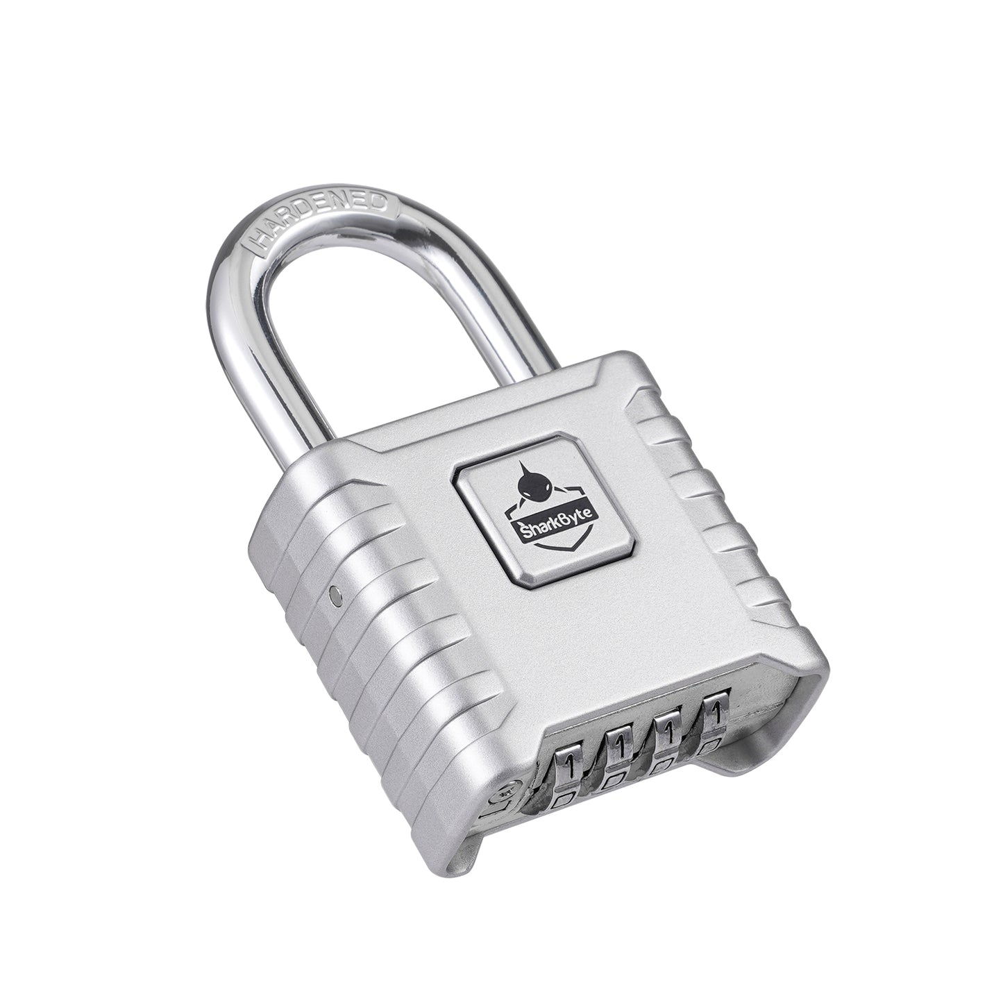 SharkByte Heavy Duty Combination Padlock 52mm – Weatherproof Outdoor Lock with 8mm Stainless Steel Shackle, Anti-Rust, Resettable Code, One-Button Locking for Gate, Warehouse, School, Shed, Storage, Garage (1 / 2 Pack)